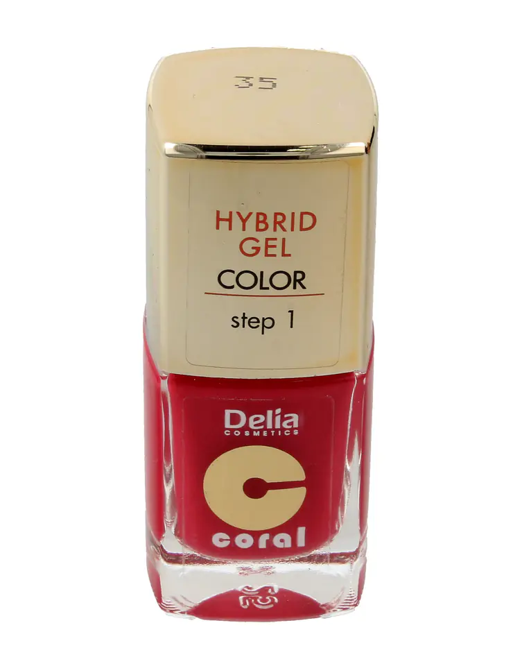 ⁨Delia Cosmetics Coral Hybrid Gel Emalia do paznokci nr 35 czerwony koralowy 11ml⁩ w sklepie Wasserman.eu