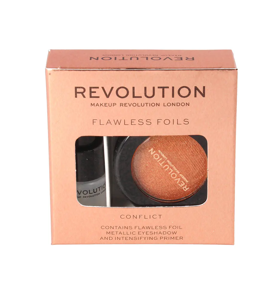 ⁨Makeup Revolution Flawless Foils Eyeshadow Metallic+Base Conflict 1op.⁩ at Wasserman.eu