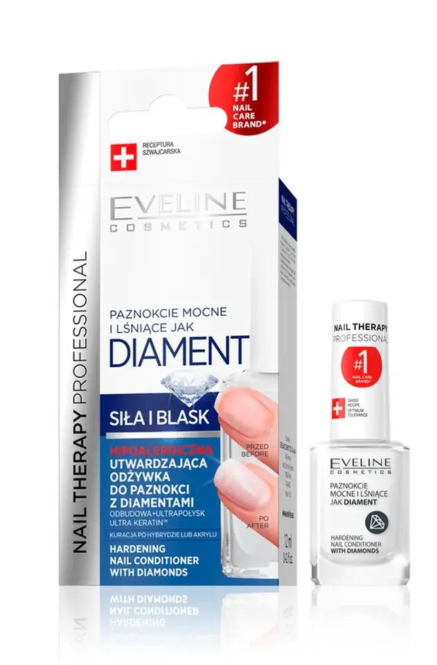 ⁨Eveline Nail Therapy Nail Hardening Conditioner Diamond 12ml⁩ at Wasserman.eu