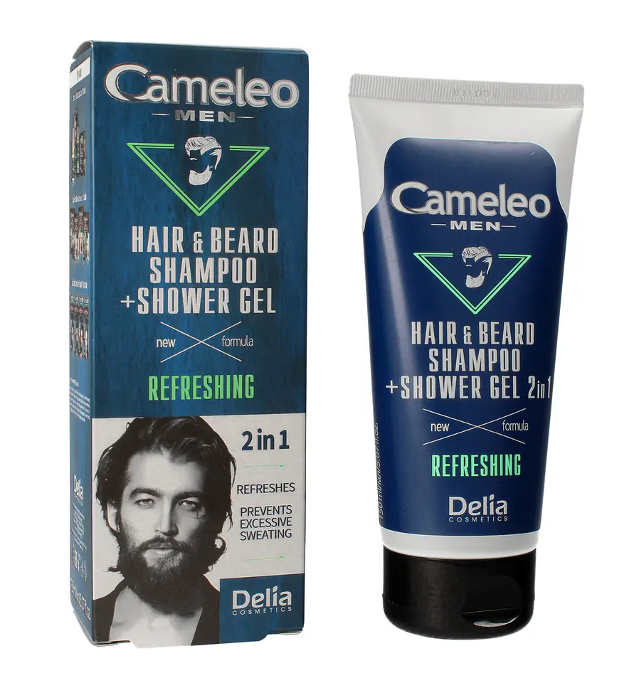 ⁨Delia Cosmetics Cameleo Men Shampoo & Shower Gel 2in1 Refreshing 150ml⁩ at Wasserman.eu
