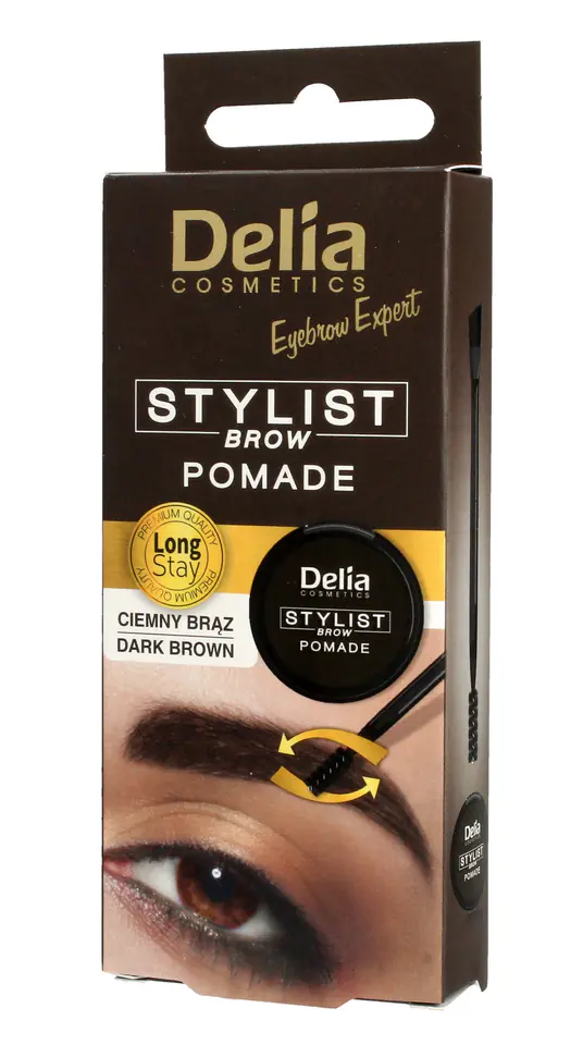 ⁨Delia Cosmetics Eyebrow Expert Pomada do brwi - Ciemny Brąz⁩ w sklepie Wasserman.eu