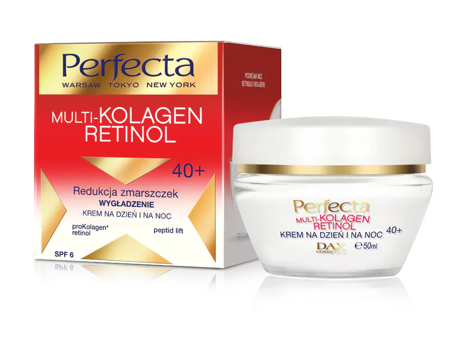 ⁨Perfecta Multi-Collagen Retinol 40+ Wrinkles reduction cream smoothing for day and night 50ml⁩ at Wasserman.eu