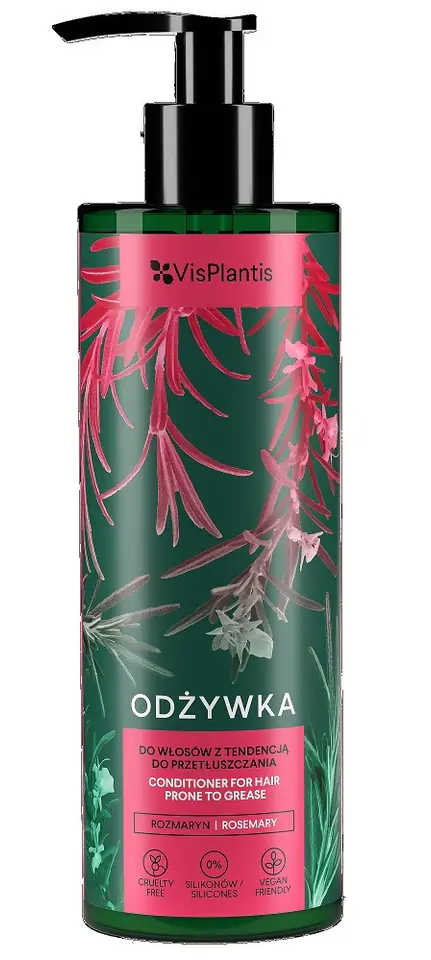 ⁨Vis Plantis Herbal Vital Care Oily Hair Conditioner (Rosemary-Milk Thistle-Lemon Balm) 400ml⁩ at Wasserman.eu