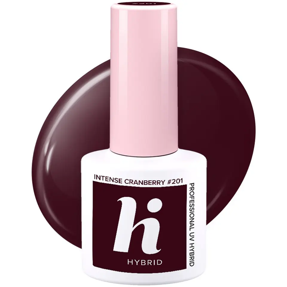 ⁨HI HYBRID Lakier hybrydowy Choco & Latte #201 Intense Cranberry  5ml⁩ w sklepie Wasserman.eu