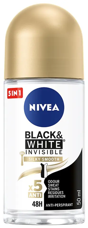 ⁨Nivea Dezodorant INVISIBLE SILKY SMOOTH roll-on damski  50ml⁩ w sklepie Wasserman.eu