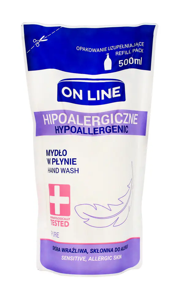 ⁨On Line Mydło w płynie Hipoalergiczne Pure - uzupełnienie 500ml⁩ w sklepie Wasserman.eu