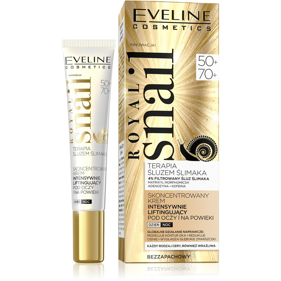 ⁨Eveline Royal Snail 50+/70+ Concentrated Intensive Lifting Eye & Eyelid Cream for Day and Night 20ml⁩ at Wasserman.eu