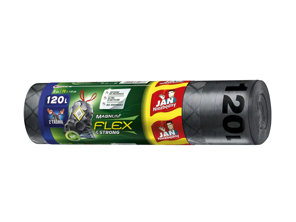 ⁨Sarantis Jan Essential Magnum Garbage Bags with Tape 120L 1op.-8pcs⁩ at Wasserman.eu