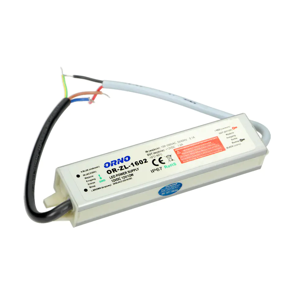 Power supply for LED 12VDC 12W, IP67 at Wasserman.eu