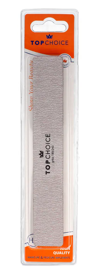 ⁨Top Choice Nail File 2 Function 180/240 Rectangular 18cm 1pcs⁩ at Wasserman.eu