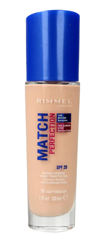 ⁨Rimmel Podkład Match Perfection nr 10 light porcelain 30ml⁩ w sklepie Wasserman.eu