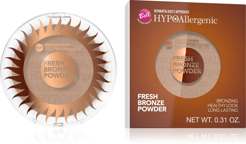 ⁨Bell Hypoallergenic Fresh Bronze Puder brązujący nr 02  1szt⁩ w sklepie Wasserman.eu