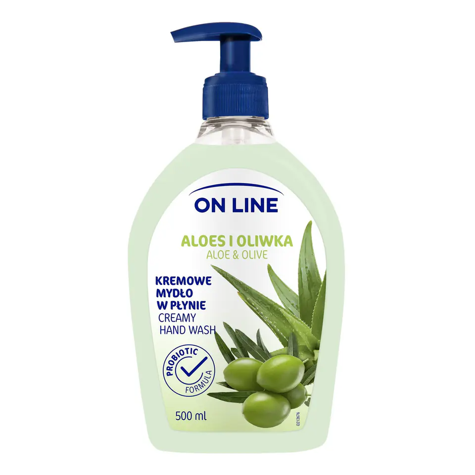 ⁨On Line Mydło kremowe w dozowniku Aloes i Oliwka 500ml⁩ w sklepie Wasserman.eu