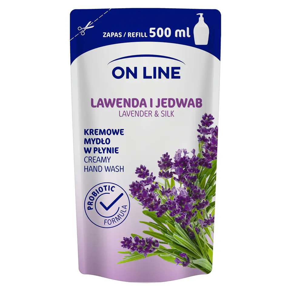 ⁨On Line Liquid Cream Soap Lavender and Silk - supplement 500ml⁩ at Wasserman.eu