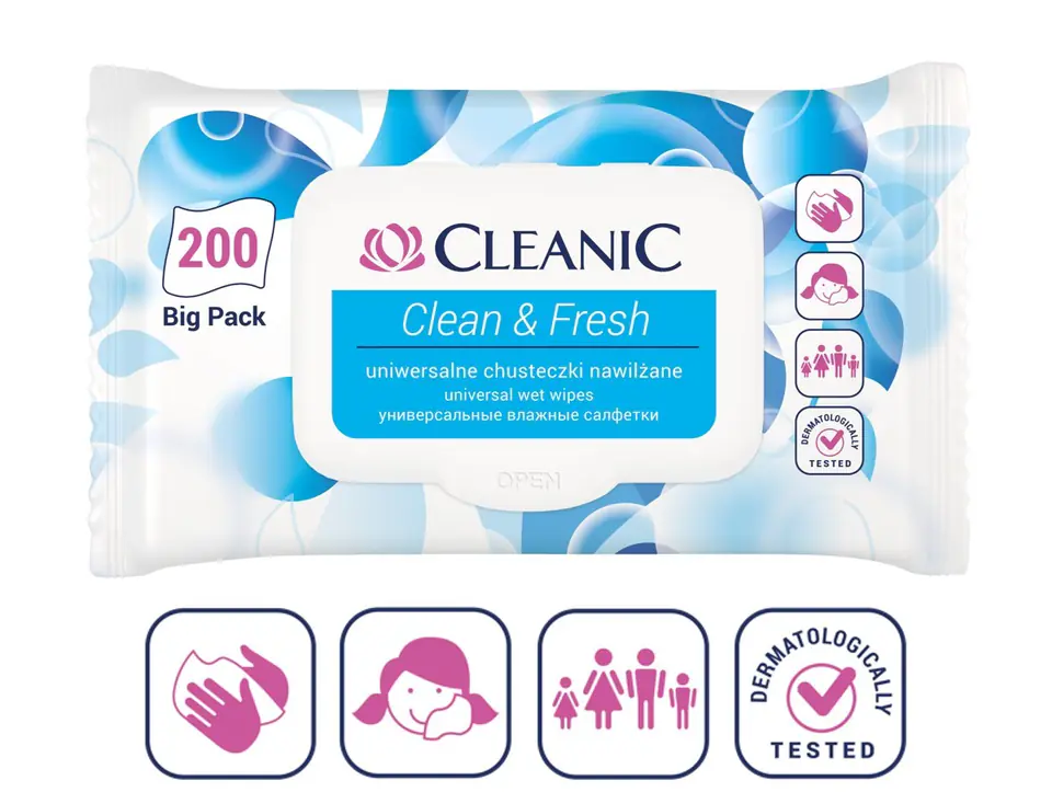 ⁨HARPER*CLEANIC Chust odswież.Clean&Fresh 200szt&⁩ w sklepie Wasserman.eu