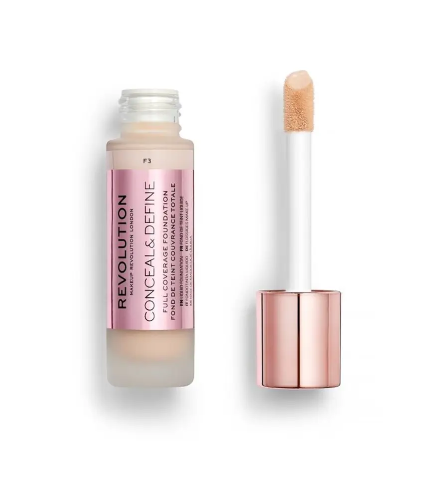 ⁨Makeup Revolution Conceal & Define Foundation Covering Foundation F3 23ml⁩ at Wasserman.eu