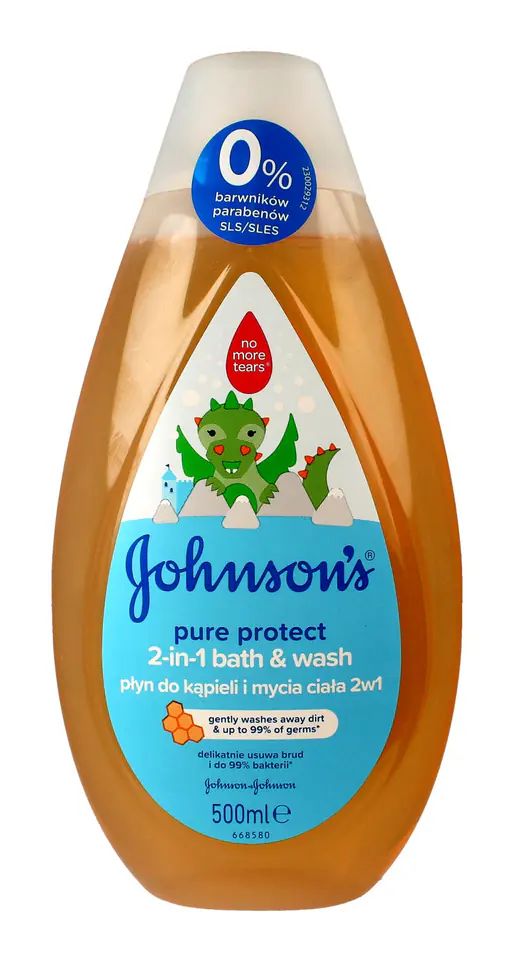 ⁨Johnson's Baby Pure Protect Płyn do kąpieli 2in1 dla dzieci 500ml⁩ w sklepie Wasserman.eu