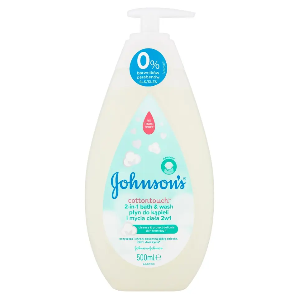 ⁨Johnson's Baby Cotton Touch Płyn do kąpieli i mycia ciała 2w1 dla dzieci 500ml⁩ w sklepie Wasserman.eu