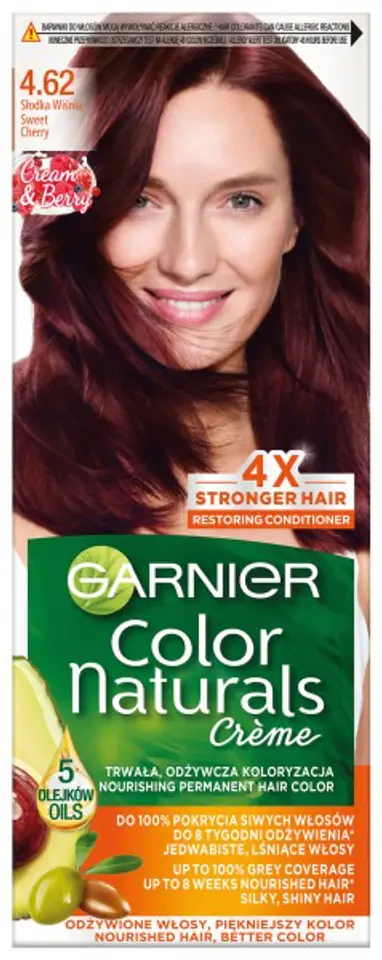 ⁨Garnier Color Naturals Krem koloryzujący nr 4.62 Słodka Wiśnia 1op⁩ w sklepie Wasserman.eu