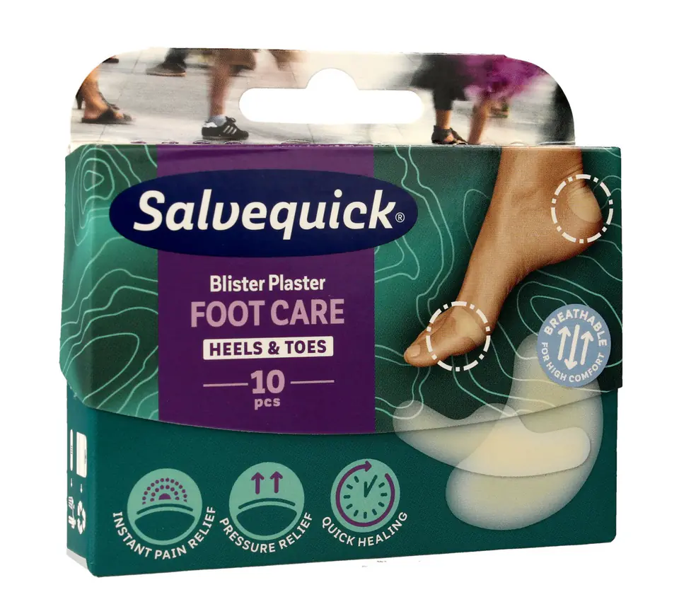 ⁨Salvequick Foot Care Patches for Blisters and Abrasions 1op.-10pcs⁩ at Wasserman.eu