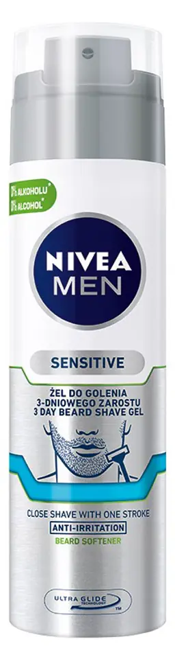 ⁨Nivea MEN Sensitive Shaving Gel for 3-day-old facial hair 200ml⁩ at Wasserman.eu