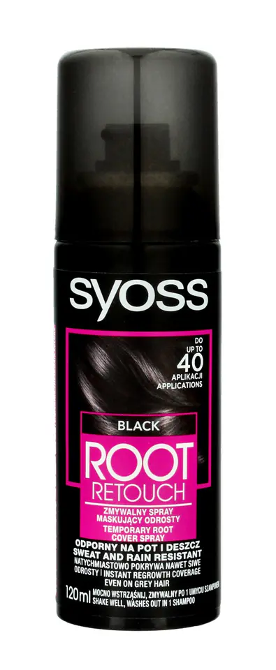 ⁨Syoss Root Retoucher Spray maskujący odrosty - Czerń  120ml⁩ w sklepie Wasserman.eu