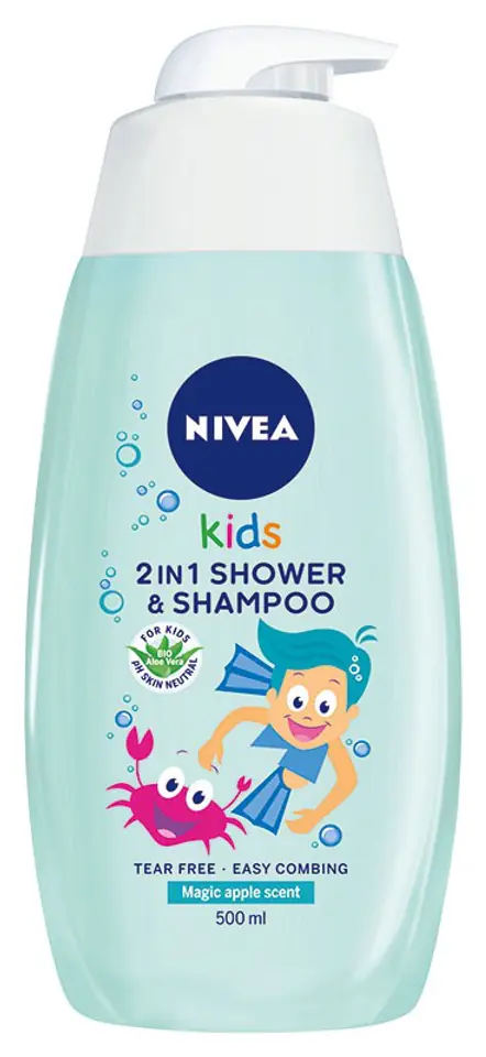 ⁨Nivea Kids Żel do mycia ciała 2w1 dla chłopców Magic Apple 500ml⁩ w sklepie Wasserman.eu