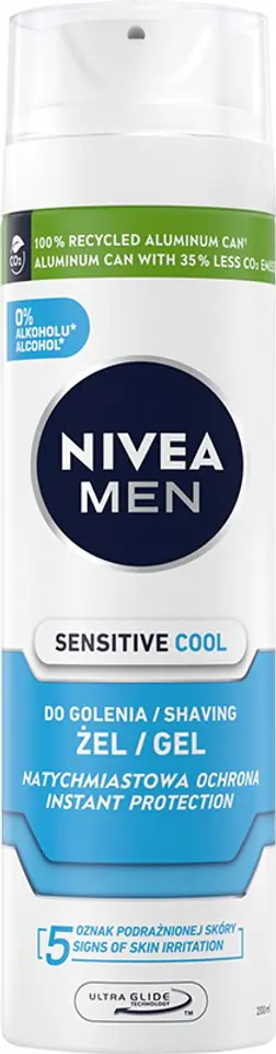 ⁨Nivea MEN Żel do golenia chłodzący Sensitive 200ml⁩ w sklepie Wasserman.eu