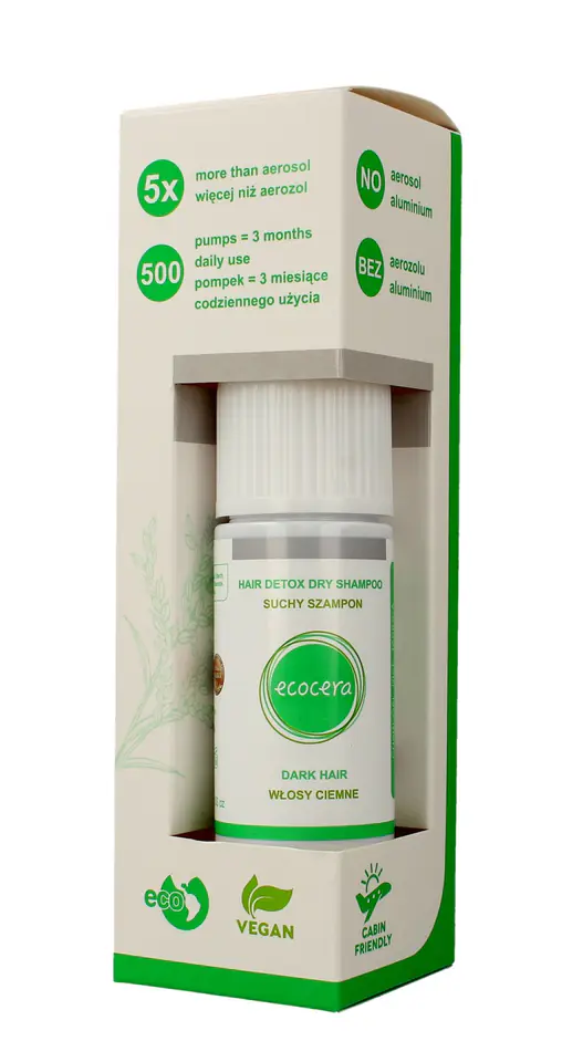 ⁨Ecocera Suchy szampon do włosów ciemnych 15g⁩ w sklepie Wasserman.eu