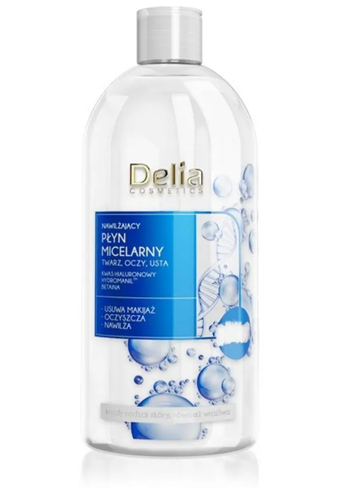 ⁨Delia Cosmetics Płyn Micelarny nawilżający - każdy rodzaj cery 500ml⁩ w sklepie Wasserman.eu