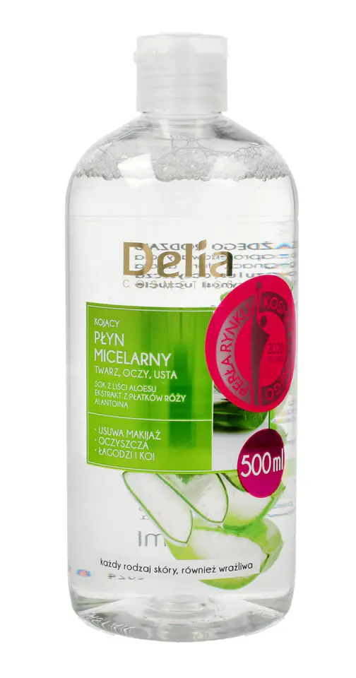 ⁨Delia Cosmetics Płyn Micelarny kojący - każdy rodzaj cery 500ml⁩ w sklepie Wasserman.eu