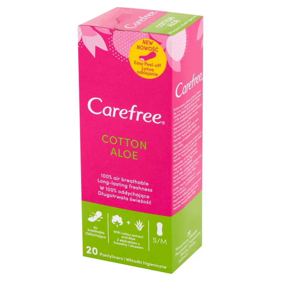 Carefree Panty Liners Breathable Aloe 20 : : Health