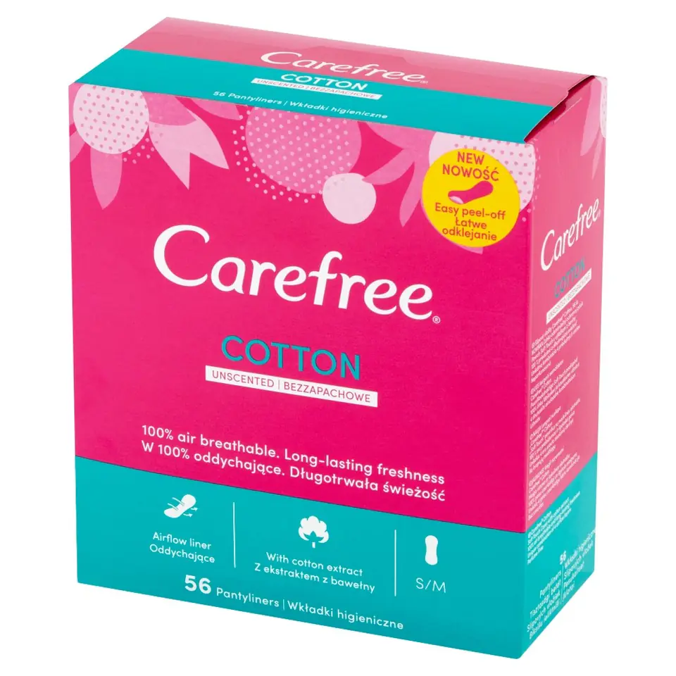 ⁨Carefree Cotton Panty liners Uscented - odourless 1op.-56pcs⁩ at Wasserman.eu