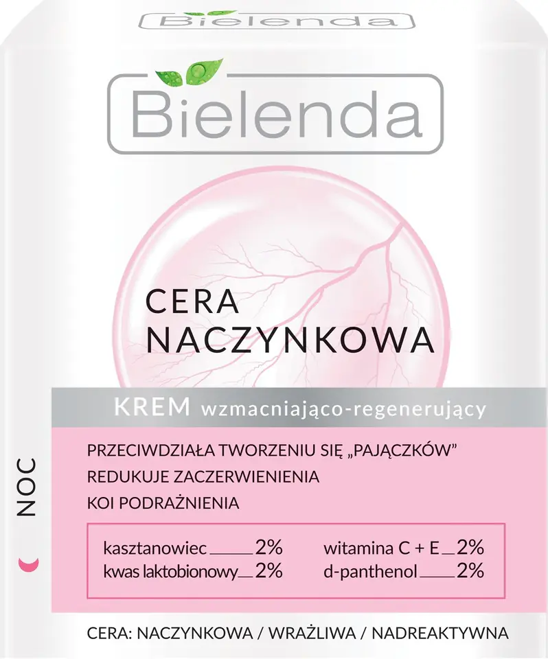 ⁨Bielenda Cera Naczynkowa Krem wzmacniająco-regenerujący na noc 50ml⁩ w sklepie Wasserman.eu