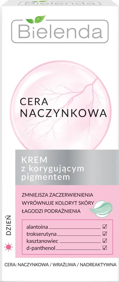 ⁨Bielenda Cera Naczynkowa Krem z korygującym pigmentem na dzień 50ml⁩ w sklepie Wasserman.eu