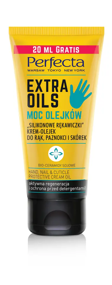 ⁨Perfecta Extra Oils Krem-Olejek do rąk "Silikonowe Rękawiczki" 80ml tubka⁩ w sklepie Wasserman.eu