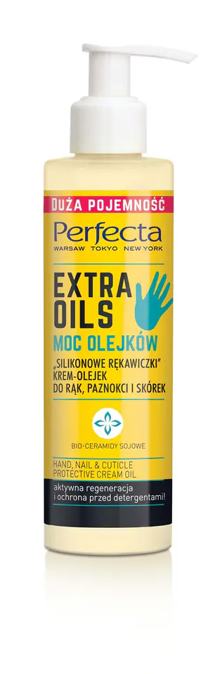 ⁨Perfecta Extra Oils Krem-Olejek do rąk "Silikonowe Rękawiczki" 195ml⁩ w sklepie Wasserman.eu