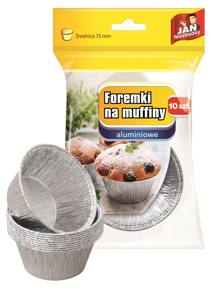 ⁨Jan Niezbędny Foremki aluminiowe do pieczenia muffinek 1op.-10szt⁩ w sklepie Wasserman.eu