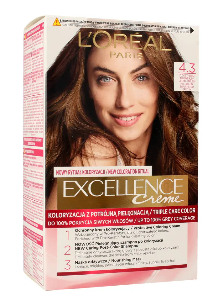 ⁨Loreal Excellence Creme Coloring Cream 4.3 Golden Brown 1op.⁩ at Wasserman.eu