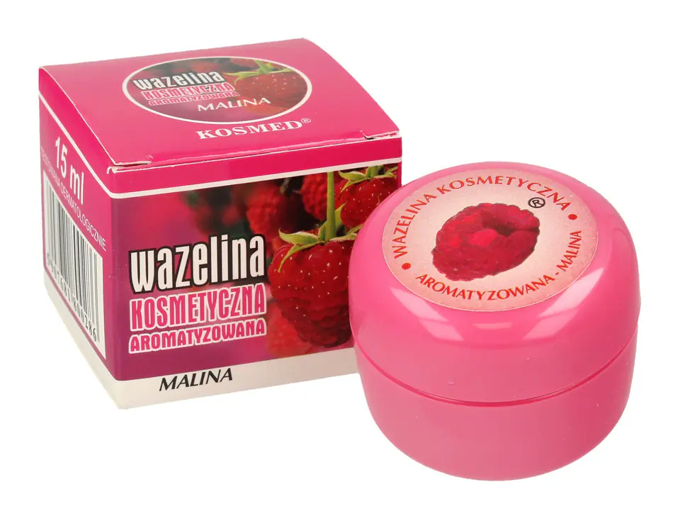 ⁨Kosmed Wazelina kosmetyczna aromatyzowana - Malina 15ml⁩ w sklepie Wasserman.eu