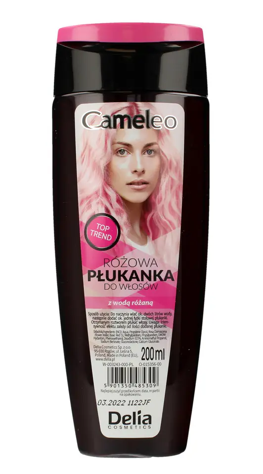 ⁨Delia Cosmetics Cameleo Płukanka do włosów różowa z wodą różaną 200ml⁩ w sklepie Wasserman.eu