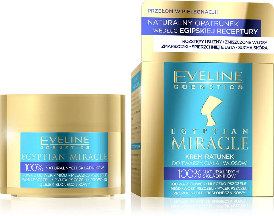 ⁨Eveline Egyptian Miracle Krem-ratunek do twarzy,ciała i włosów  40ml⁩ w sklepie Wasserman.eu