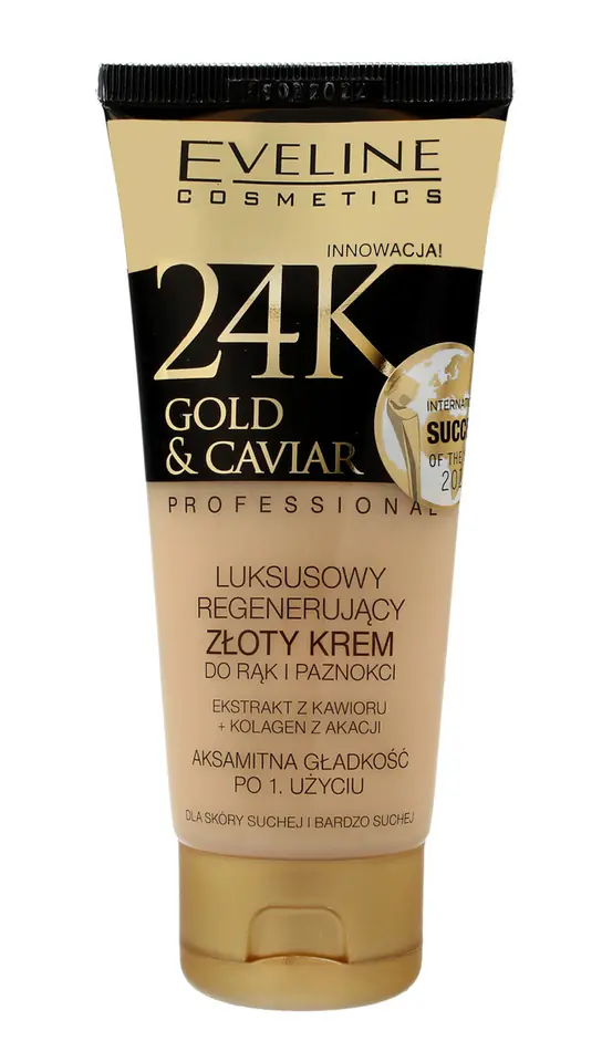 ⁨Eveline 24k Gold & Caviar Złoty Krem regenerujący do rąk i paznokci 100ml⁩ w sklepie Wasserman.eu