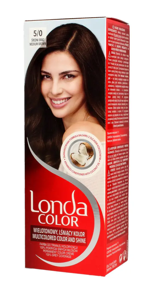 ⁨Londacolor Cream Hair dye No. 5/0 medium brown 1op.⁩ at Wasserman.eu