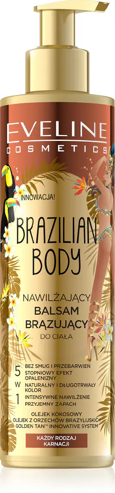 ⁨Eveline Brazilian Body Nawilżający Balsam brązujący do ciała 5w1 - każda karnacja 200ml⁩ w sklepie Wasserman.eu