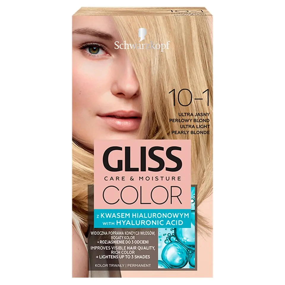 ⁨Schwarzkopf Gliss Color Krem koloryzujący nr 10-1 Ultra Jasny Popielaty Blond 1op.⁩ w sklepie Wasserman.eu
