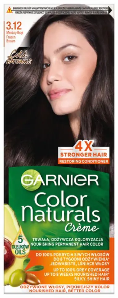 ⁨Garnier Color Naturals Krem koloryzujący nr 3.12 Mroźny Brąz 1op⁩ w sklepie Wasserman.eu