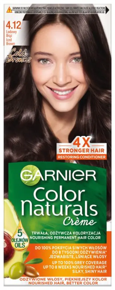 ⁨Garnier Color Naturals Krem koloryzujący nr 4.12 Lodowy Brąz 1op.⁩ w sklepie Wasserman.eu