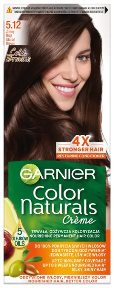 ⁨Garnier Color Naturals Krem koloryzujący nr 5.12 Zimny Brąz 1op.⁩ w sklepie Wasserman.eu