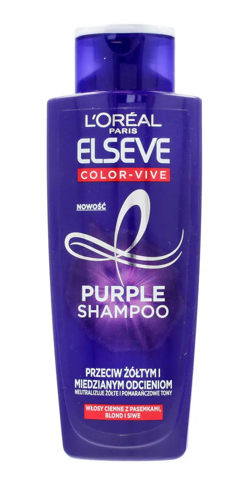 ⁨Loreal Elseve Color-Vive Purple Szampon do włosów przeciw żółtym i miedzianym odcieniom 200ml⁩ w sklepie Wasserman.eu